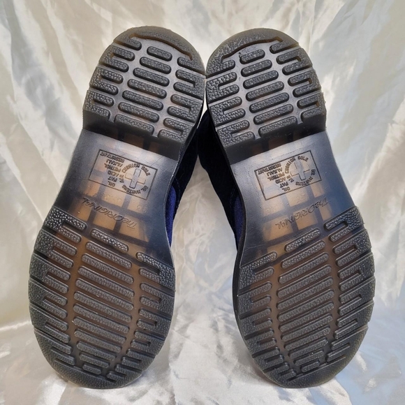 Dr. Martens 1460 Brocade Velvet boots in Blue - Picture 6 of 7